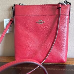 COPY - Coach Red Pebbled Leather Crossbody Bag